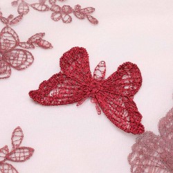 2PCS  Red Butterfly Halter One-piece Swimsuit