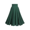 Green  Solid Vintage Skirt