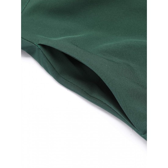 Green  Solid Vintage Skirt