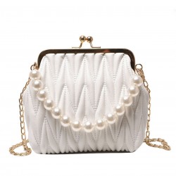  Pearl Chain Solid Frame Bag