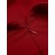 Wine Red  V-neck Solid Wrap Jumpsuit