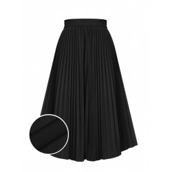 Black  Elegant Pleated Skirt