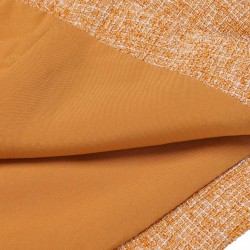 2PCS  Orange Blouse & Tweed Mini Dress