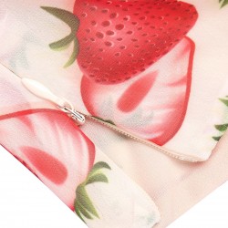 Red  Halter Strawberry Button Tops