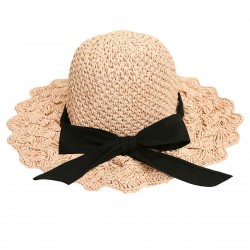 Handmade Ruffia Straw Ribbon Sun Hat