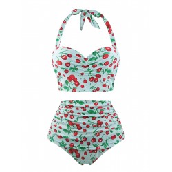   Cherry Summer Halter Swimsuit