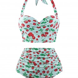   Cherry Summer Halter Swimsuit