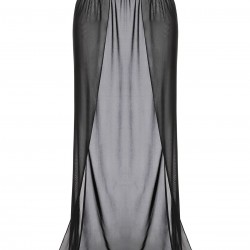 Black  Solid Long Skirt Cover-up