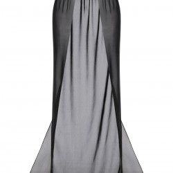 Black  Solid Long Skirt Cover-up